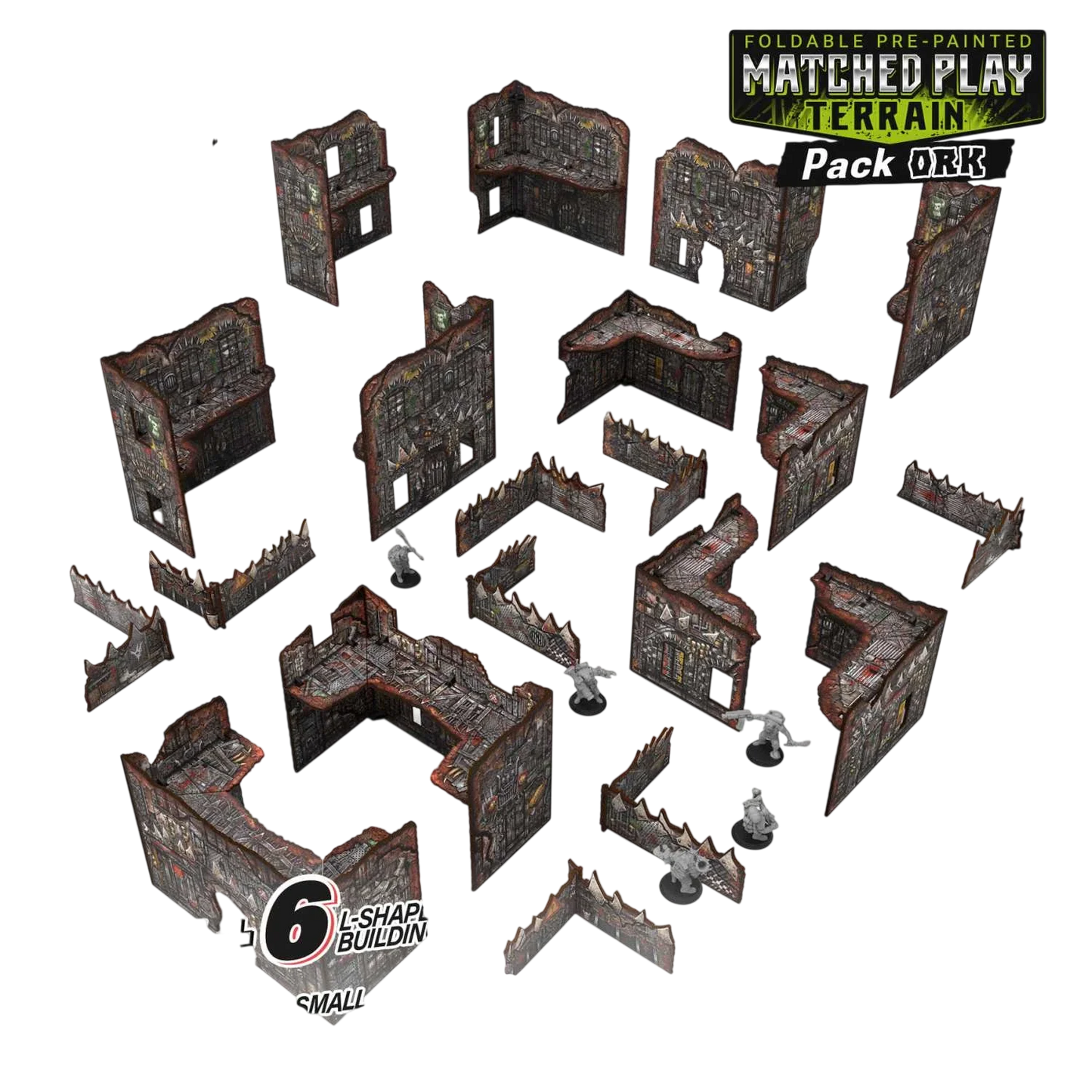Green Stuff World Pre-Painted Foldable Matched Play terrain pack - Orks - Wargaming