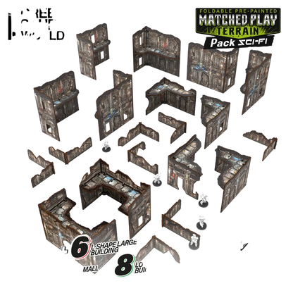 Green Stuff World Pre-Painted Foldable Matched Play terrain pack - Sci-fi - Wargaming