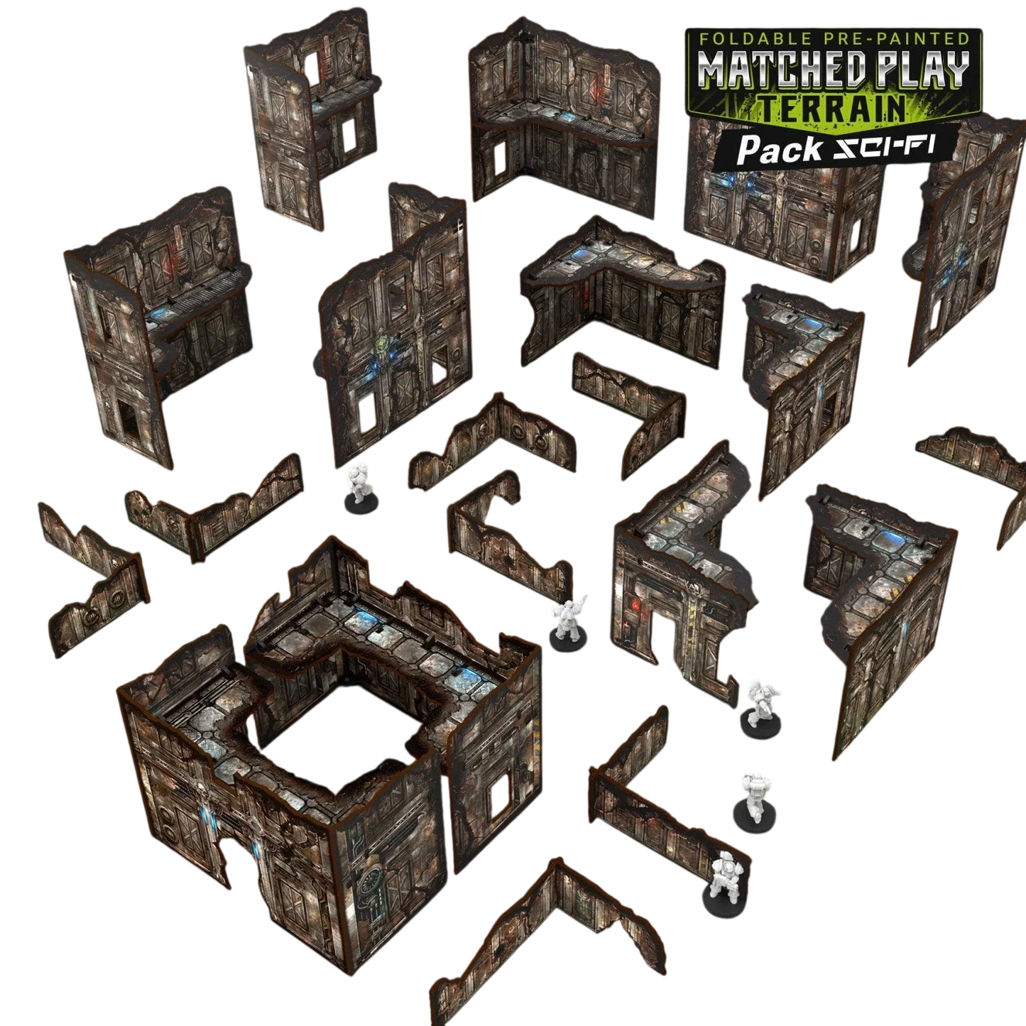 Green Stuff World Pre-Painted Foldable Matched Play terrain pack - Sci-fi - Wargaming