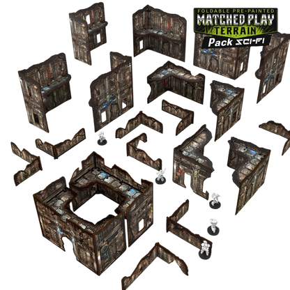 Green Stuff World Pre-Painted Foldable Matched Play terrain pack - Sci-fi - Wargaming