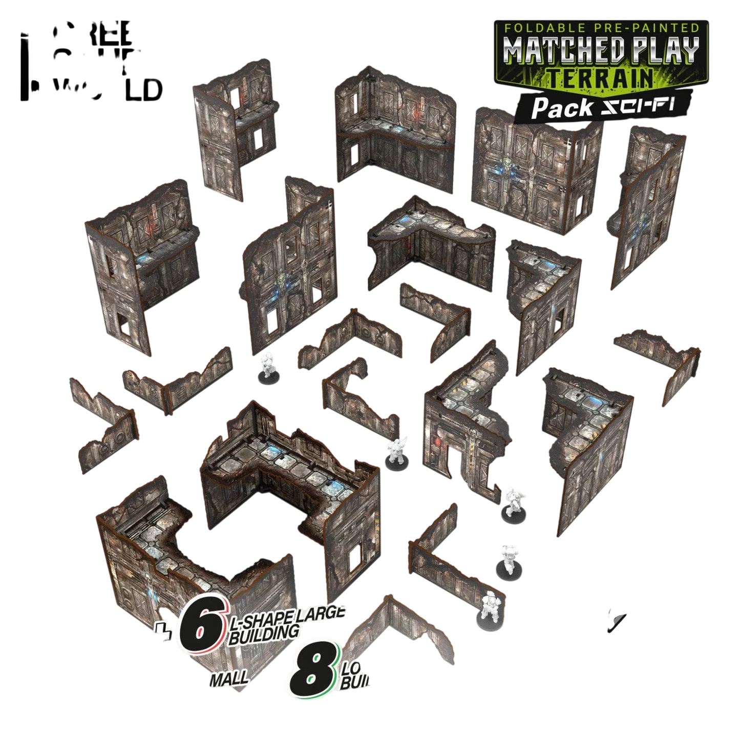 Green Stuff World Pre-Painted Foldable Matched Play terrain pack - Sci-fi - Wargaming