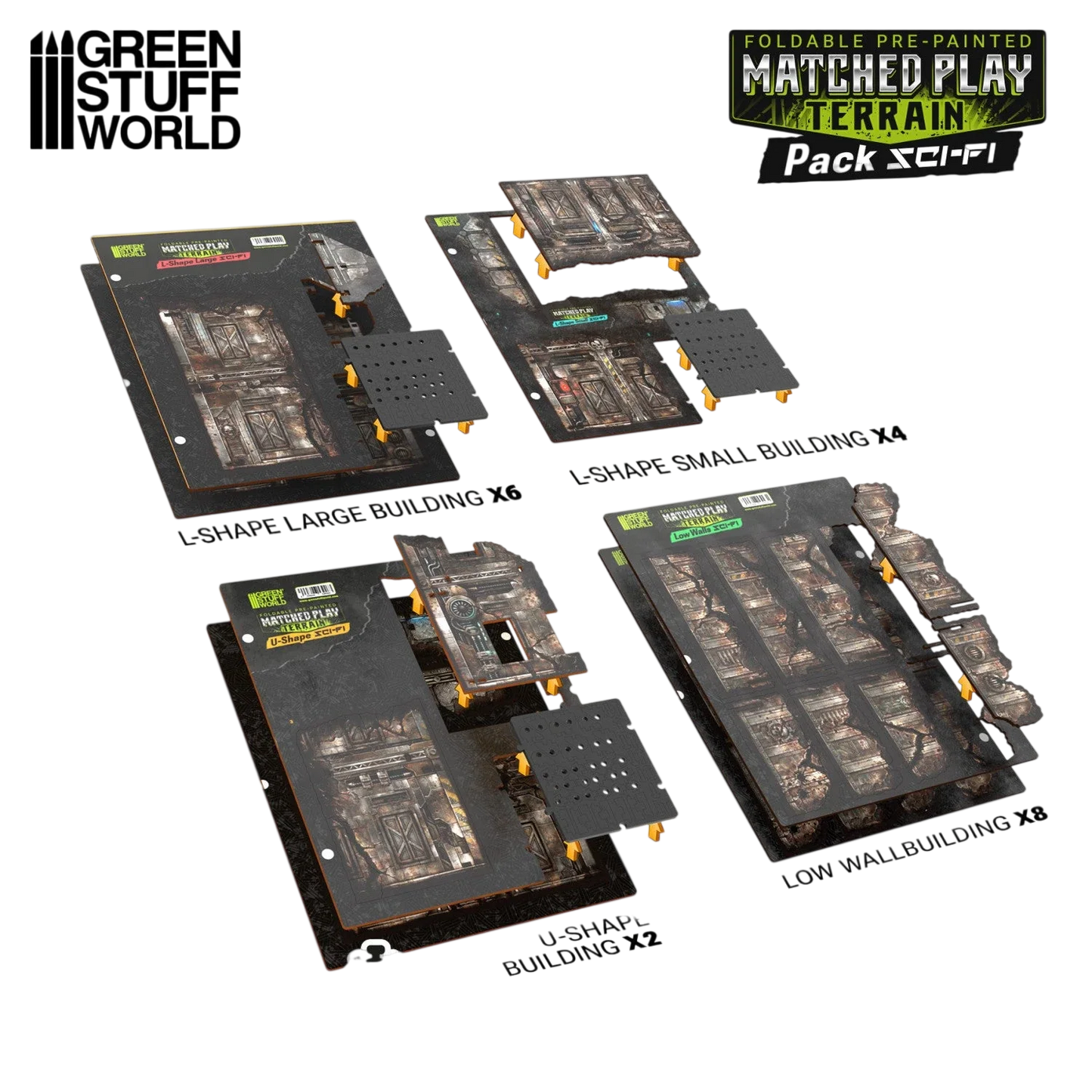 Green Stuff World Pre-Painted Foldable Matched Play terrain pack - Sci-fi - Wargaming