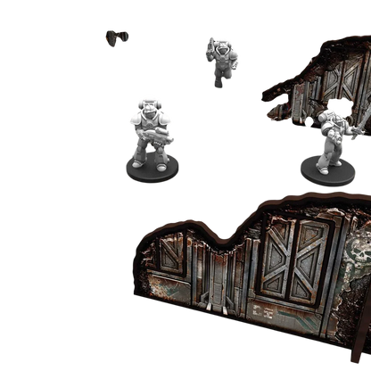 Green Stuff World Pre-painted ruined Sci-Fi walls for Wargamming - 40k