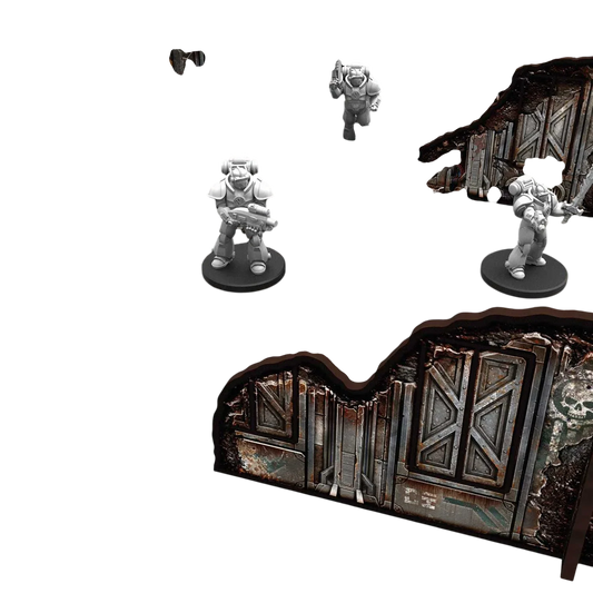 Green Stuff World Pre-painted ruined Sci-Fi walls for Wargamming - 40k