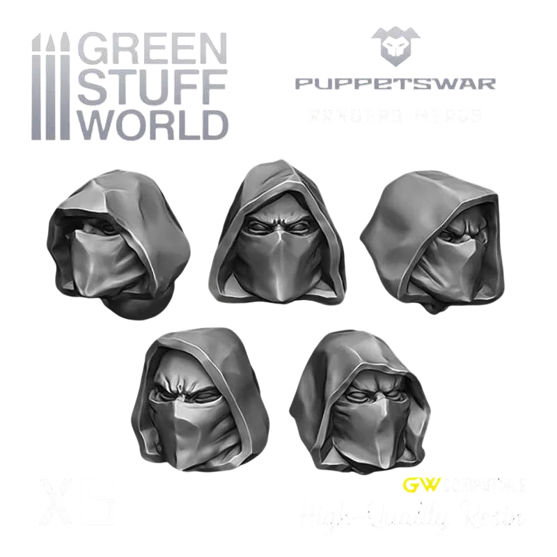 Green Stuff World Rangers Heads From Puppetswar S209