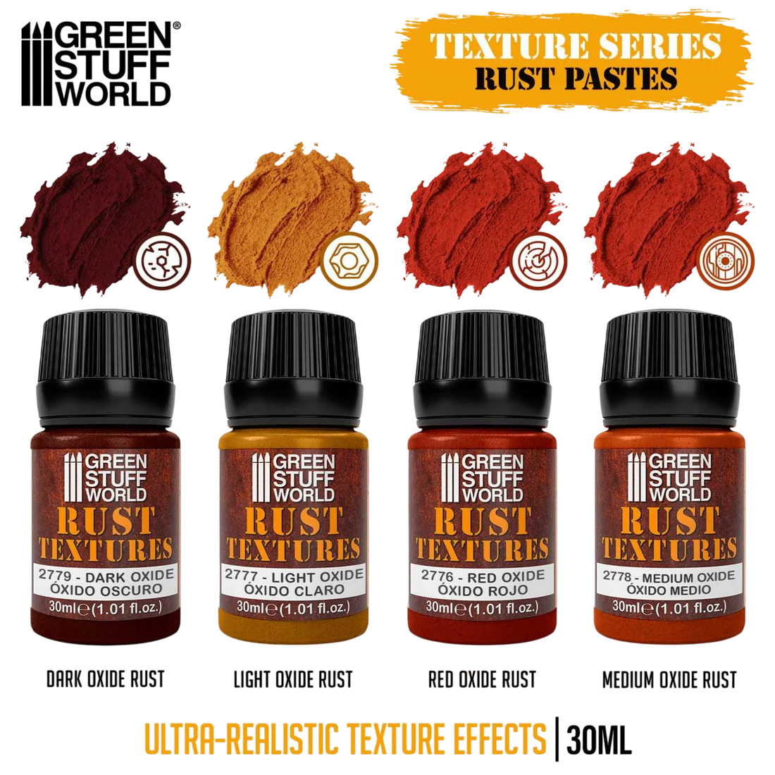 Green Stuff World Rust Texture Set 30ml for Modeling and Dioramas