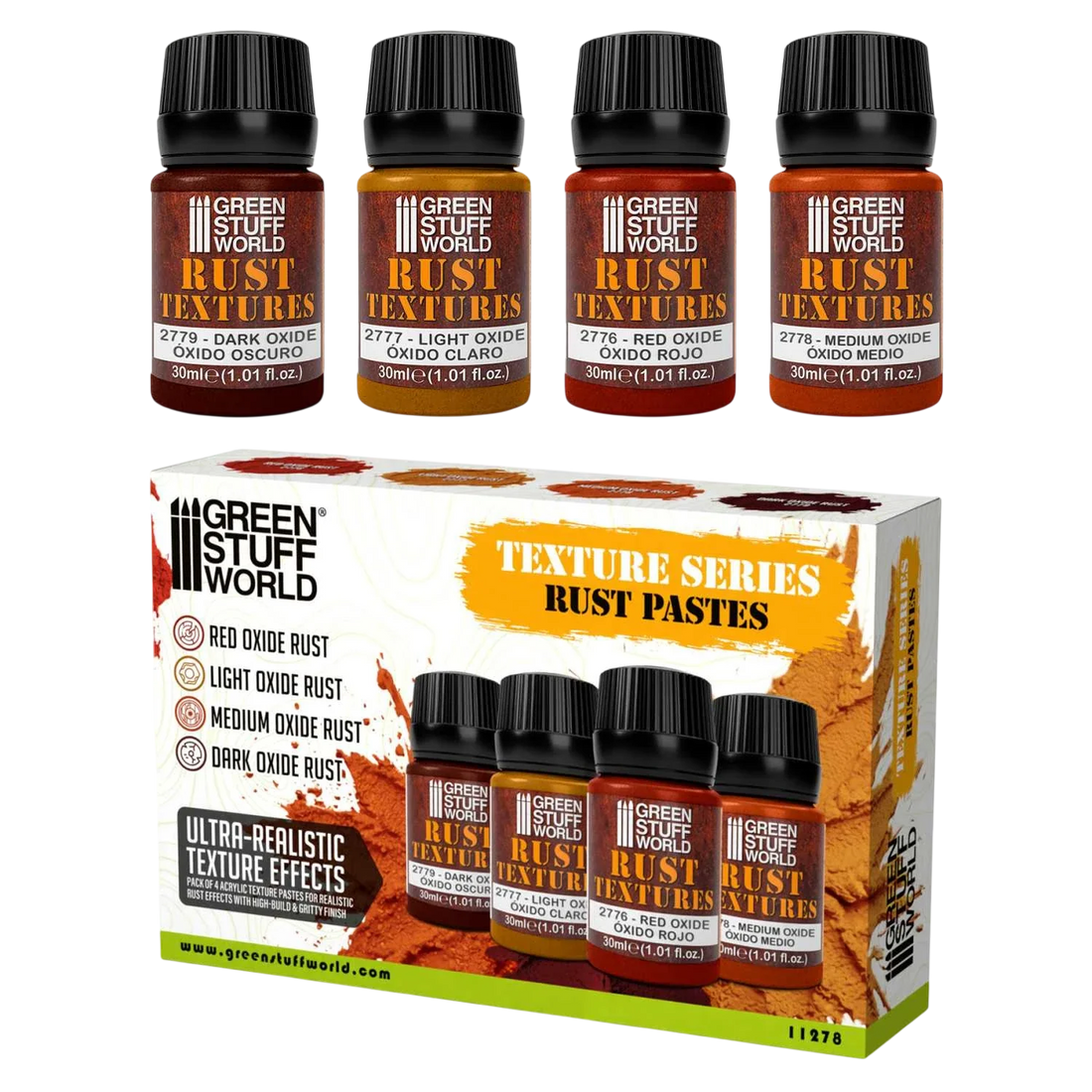 Green Stuff World Rust Texture Set 30ml for Modeling and Dioramas