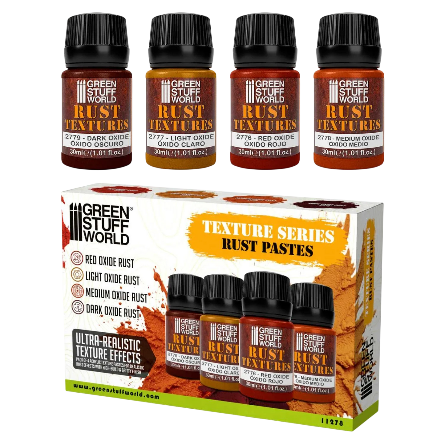 Green Stuff World Rust Texture Set 30ml for Modeling and Dioramas