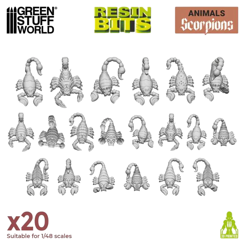 Green Stuff World Scorpions Resin Miniatures Unpainted 28mm 32mm Fantasy Tabletop RPG Dioramas