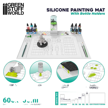 Green Stuff World Silicone Painting Mat with Bottle Holders 4562