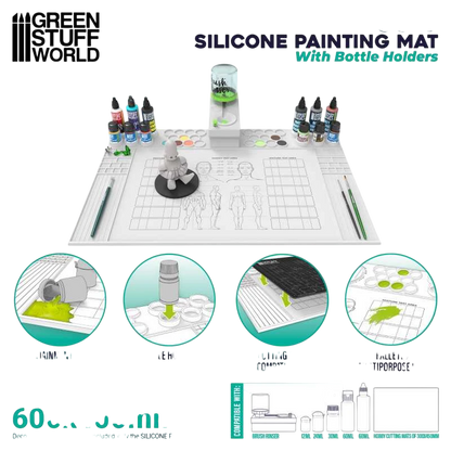 Green Stuff World Silicone Painting Mat with Bottle Holders 4562