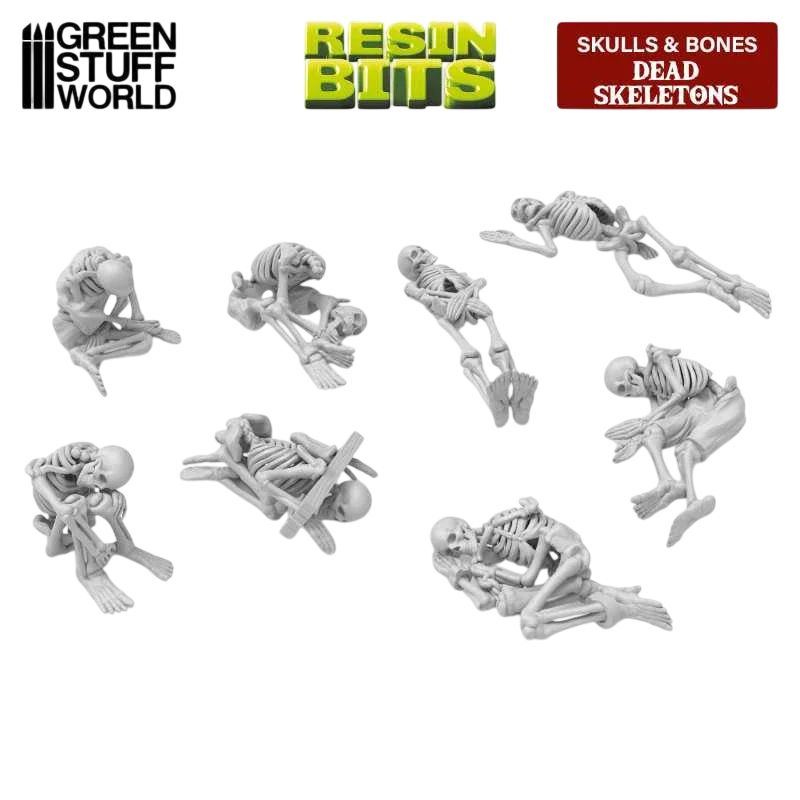 Green Stuff World Skeleton Miniatures 1:48 Scale Resin Unpainted 3D Printed Figures for Wargaming