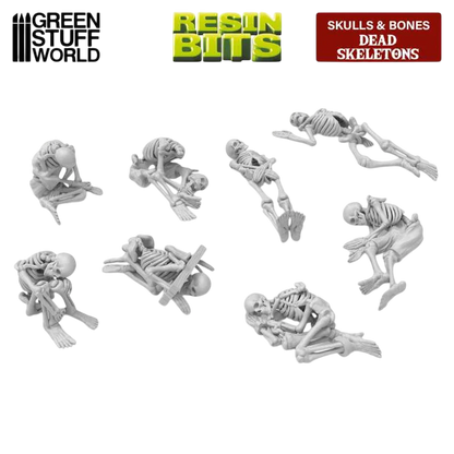 Green Stuff World Skeleton Miniatures 1:48 Scale Resin Unpainted 3D Printed Figures for Wargaming