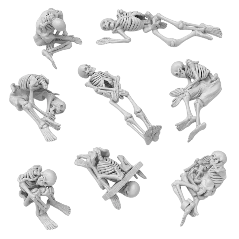 Green Stuff World Skeleton Miniatures 1:48 Scale Resin Unpainted 3D Printed Figures for Wargaming