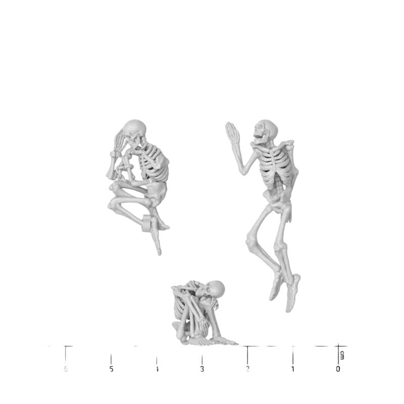 Green Stuff World Skeleton Miniatures 1:48 Scale Resin Unpainted 3D Printed Figures for Wargaming