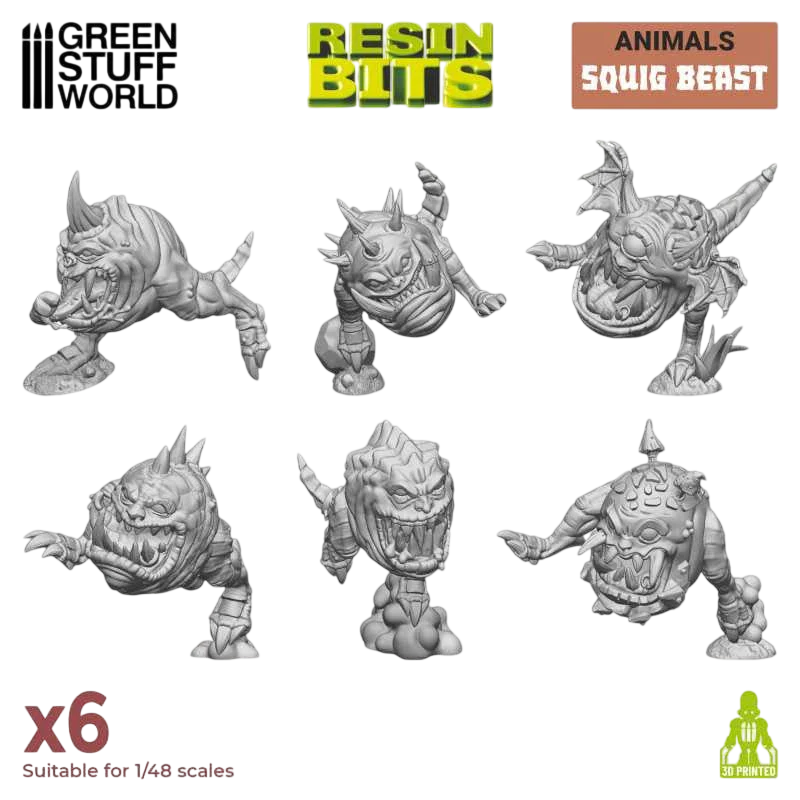 Green Stuff World Squig Herd Set (6) for Wargaming - Resin - 40k - Miniatures