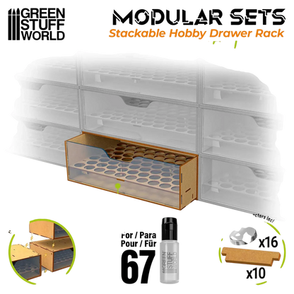 Green Stuff World Stackable Hobby Paint Rack 17ml with magnets