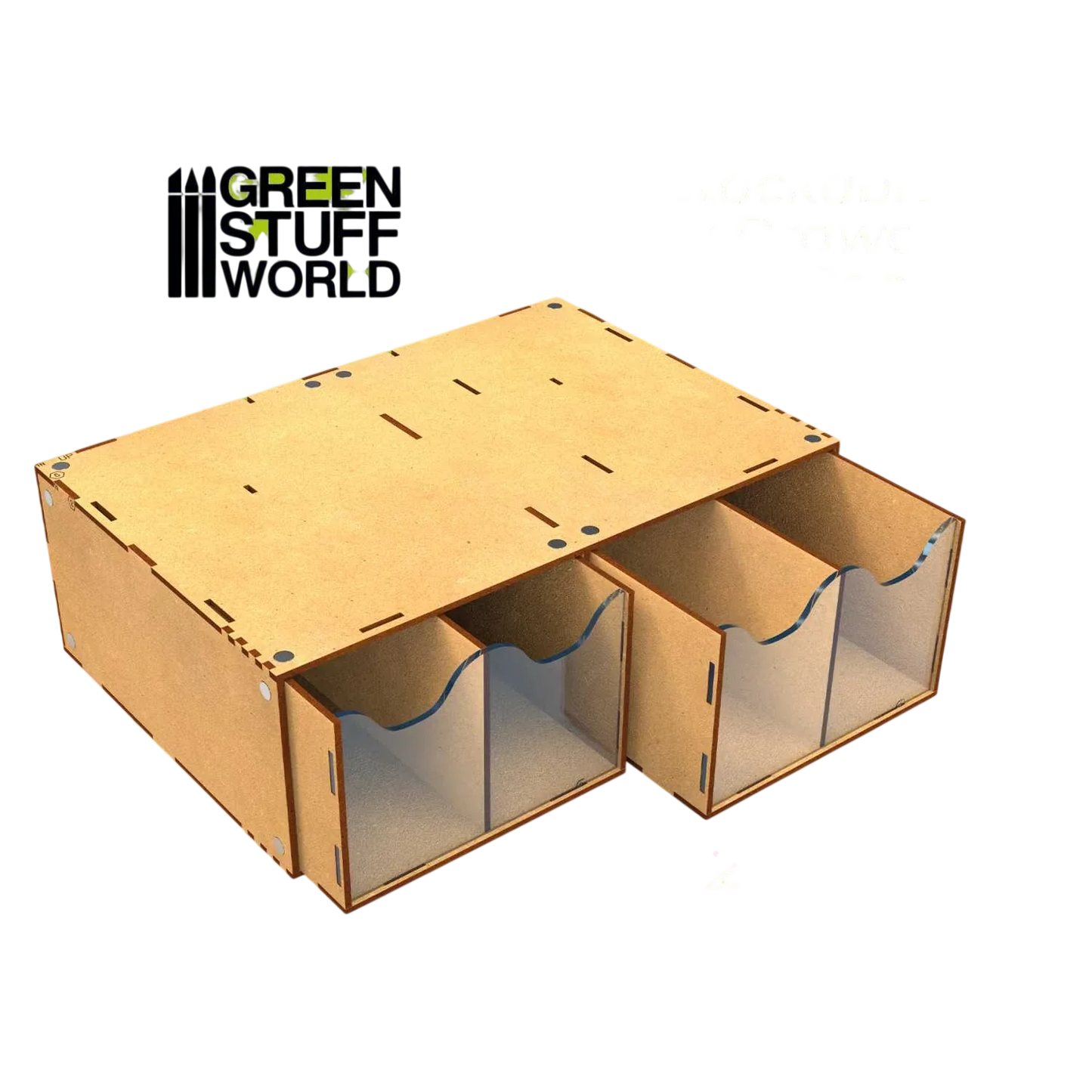 Green Stuff World Stackable hobby drawer rack with 4 vertical drawers and magnets