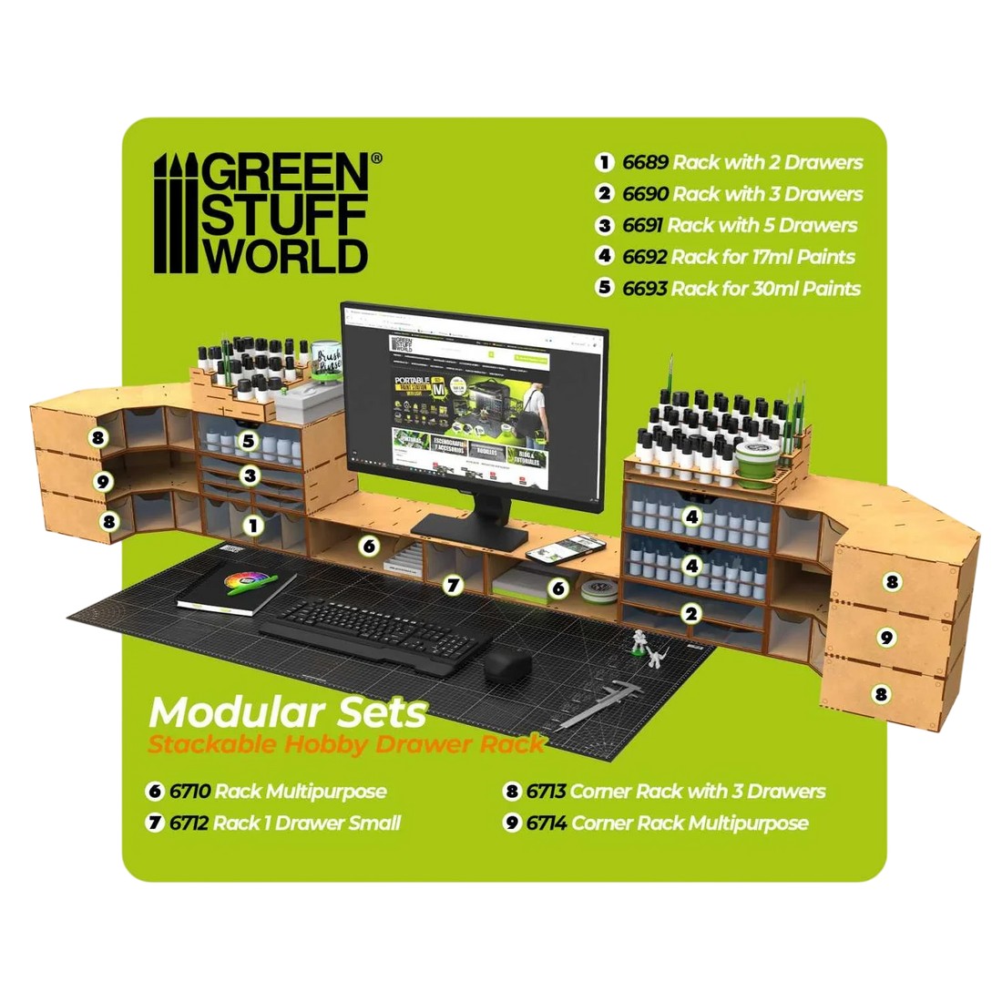 Green Stuff World Stackable hollow storage module