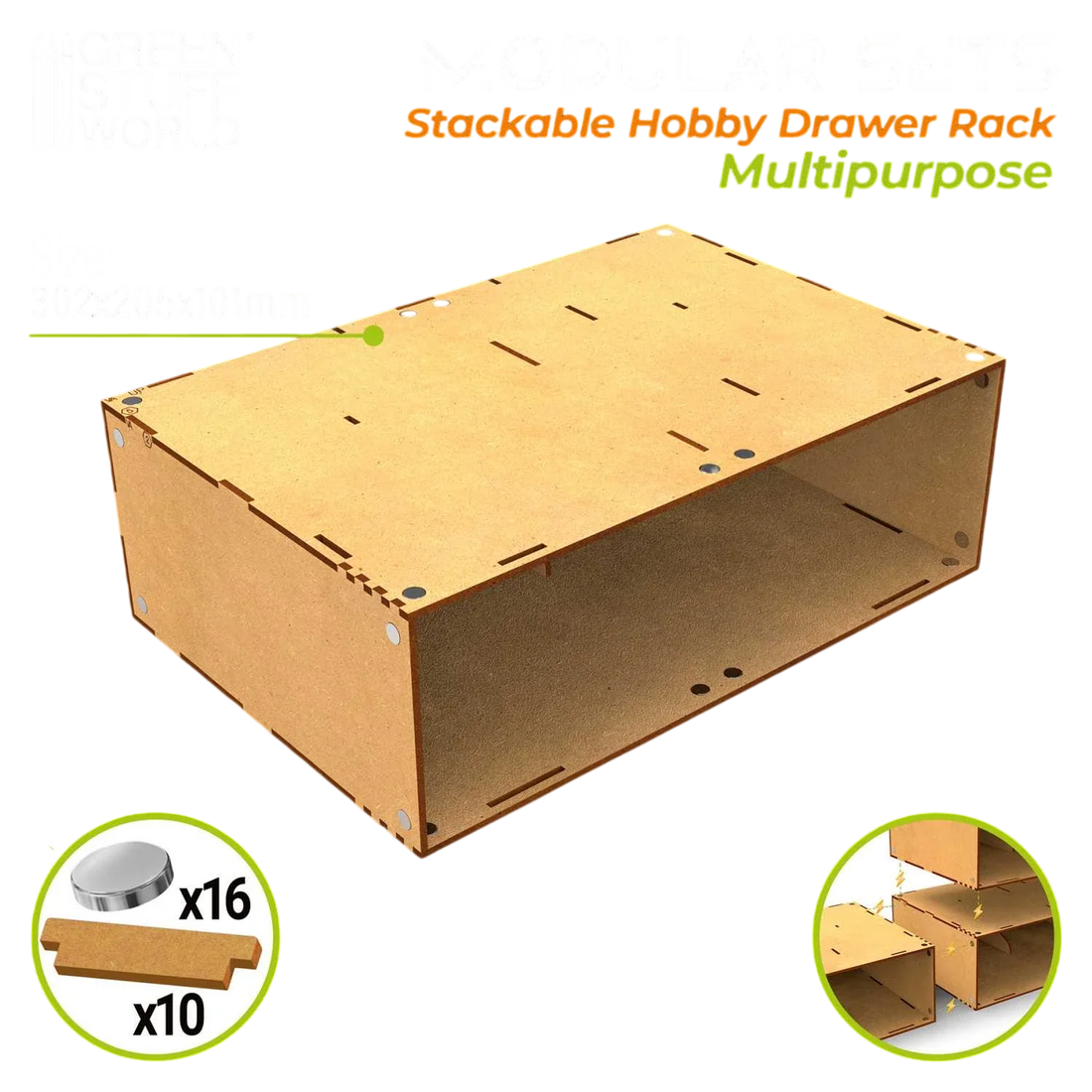 Green Stuff World Stackable hollow storage module