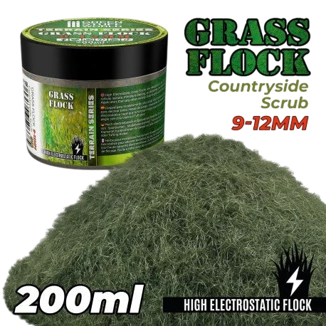 Green Stuff World Static Grass Flock 9-12mm - Country Scrub - 200 ml 11168
