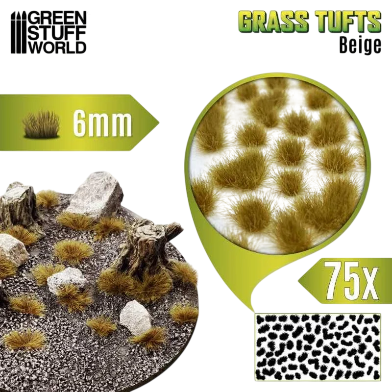 Green Stuff World Static Grass Tufts 6 mm - Beige - 10671