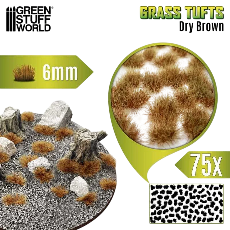 Green Stuff World Static Grass Tufts 6 mm - Dry Brown - 10672