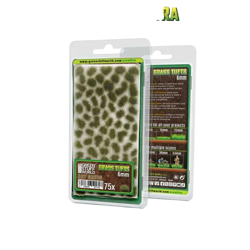Green Stuff World Static Grass Tufts 6 mm - Dry Green - 10670