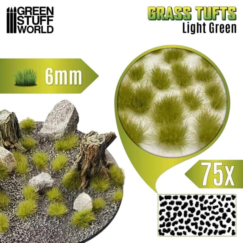 Green Stuff World Static Grass Tufts 6 mm - Light Green - 10674
