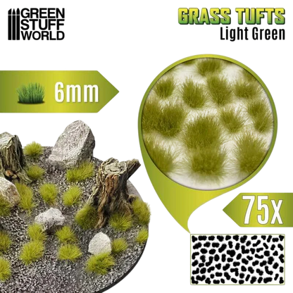 Green Stuff World Static Grass Tufts 6 mm - Light Green - 10674