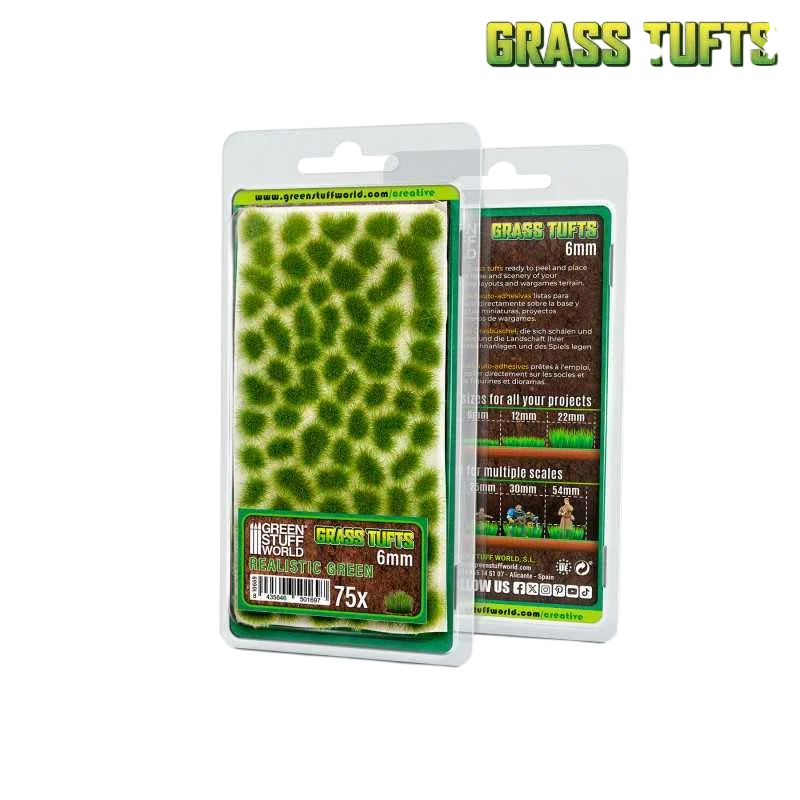 Green Stuff World Static Grass Tufts 6 mm - Realistic Green - 10669