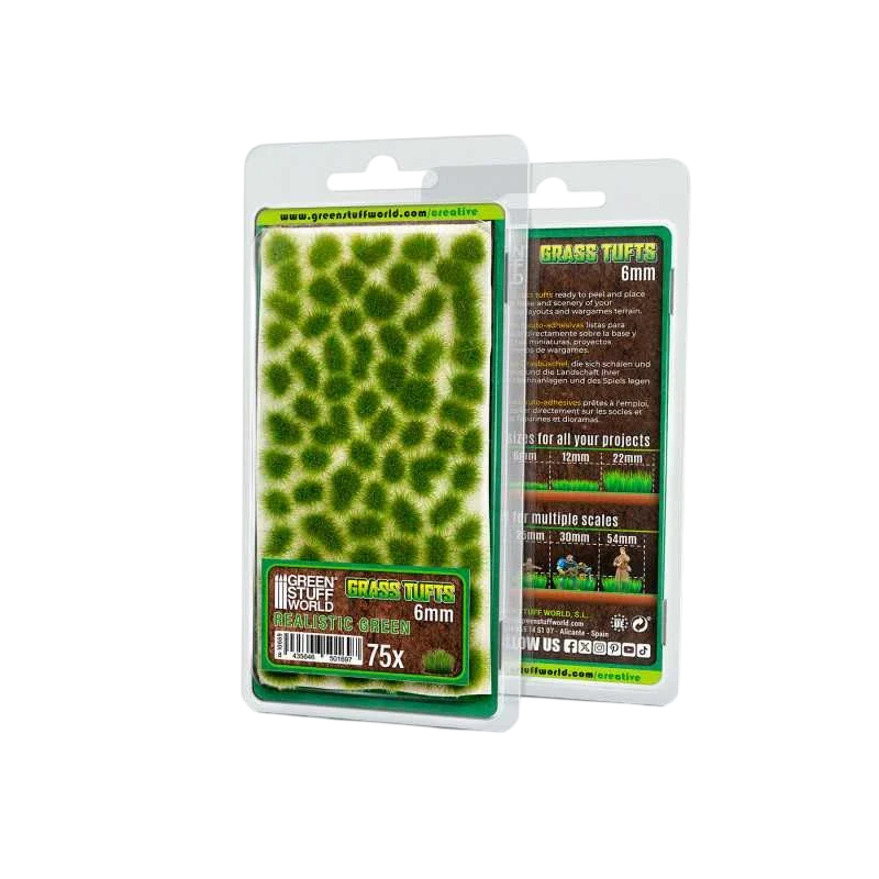 Green Stuff World Static Grass Tufts 6 mm - Realistic Green - 10669