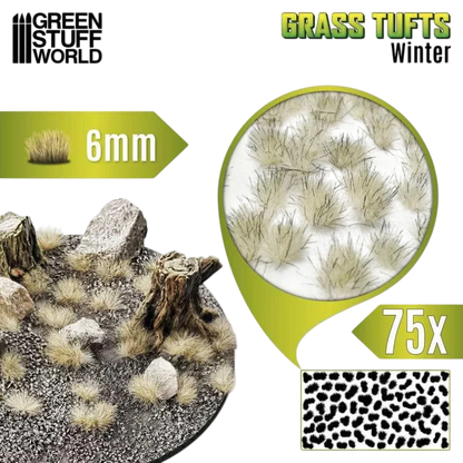 Green Stuff World Static Grass Tufts 6 mm - Winter - 10673