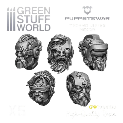 Green Stuff World Techno Viking Heads S405 x Heads