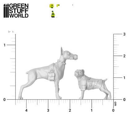 Green Stuff World War Dogs Miniatures 1:48 Scale Resin Unpainted Figures for Tabletop RPG Diorama