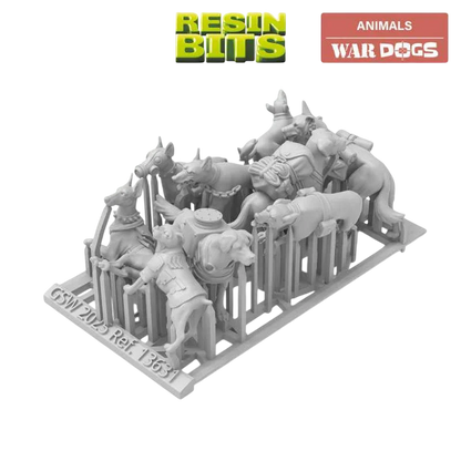 Green Stuff World War Dogs Miniatures 1:48 Scale Resin Unpainted Figures for Tabletop RPG Diorama