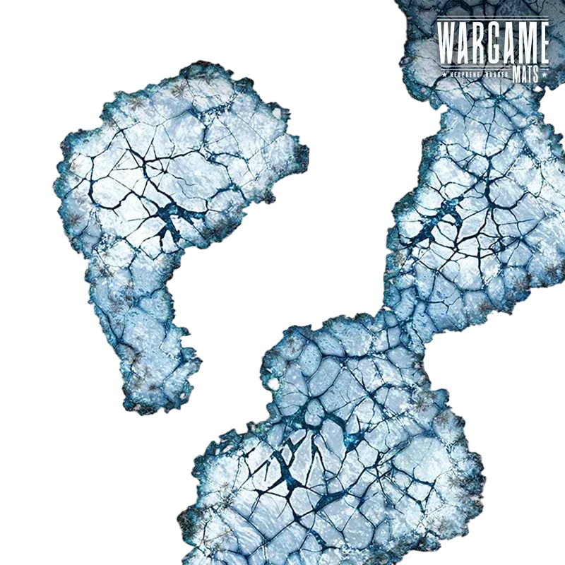 Green Stuff World Wargame Mat, Blizzard Hollows (56x76cm), Neoprene Battle Surface, Anti-Slip Backing, 30x22 Inch, with Carrying Bag - 5865
