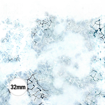 Green Stuff World Wargame Mat, Blizzard Hollows, Neoprene Battle Surface, Anti-Slip Backing, 48x70 Inch, with Carrying Bag - 6346