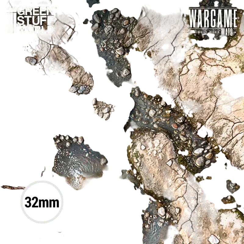 Green Stuff World Wargame Mat, Duskriver Meadows, Neoprene Battle Surface, Anti-Slip Backing, 30x22 Inch, with Carrying Bag - 5863