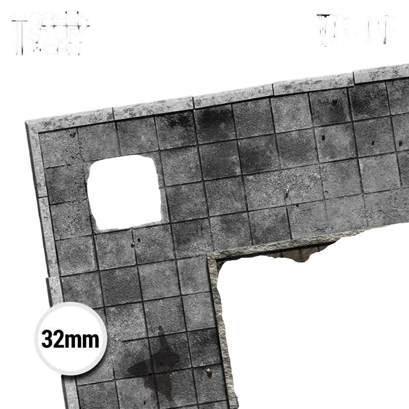 Green Stuff World Wargame Mat, Ground Zero District (56x76cm), Neoprene Battle Surface, Anti-Slip Backing, 30x22 Inch, with Carrying Bag - 5864