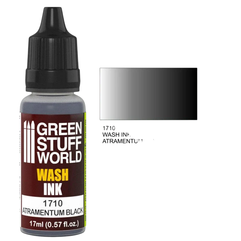 Green Stuff World – Wash Ink for Models and Miniatures Atramentum Black 1710