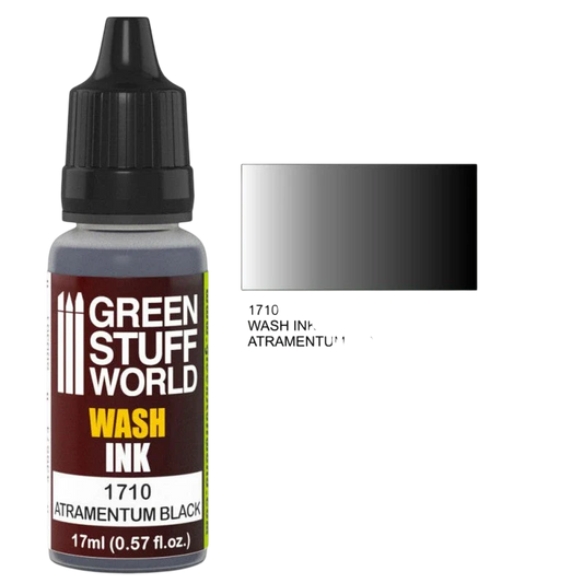 Green Stuff World – Wash Ink for Models and Miniatures Atramentum Black 1710
