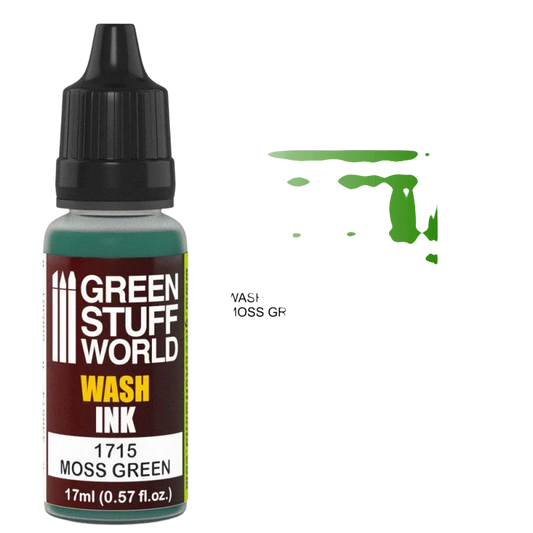 Green Stuff World – Wash Ink for Models and Miniatures Moss Green 1715