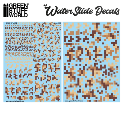 Green Stuff World Waterslide Decals - Digital Desert Camo - Wargaming and Modeling