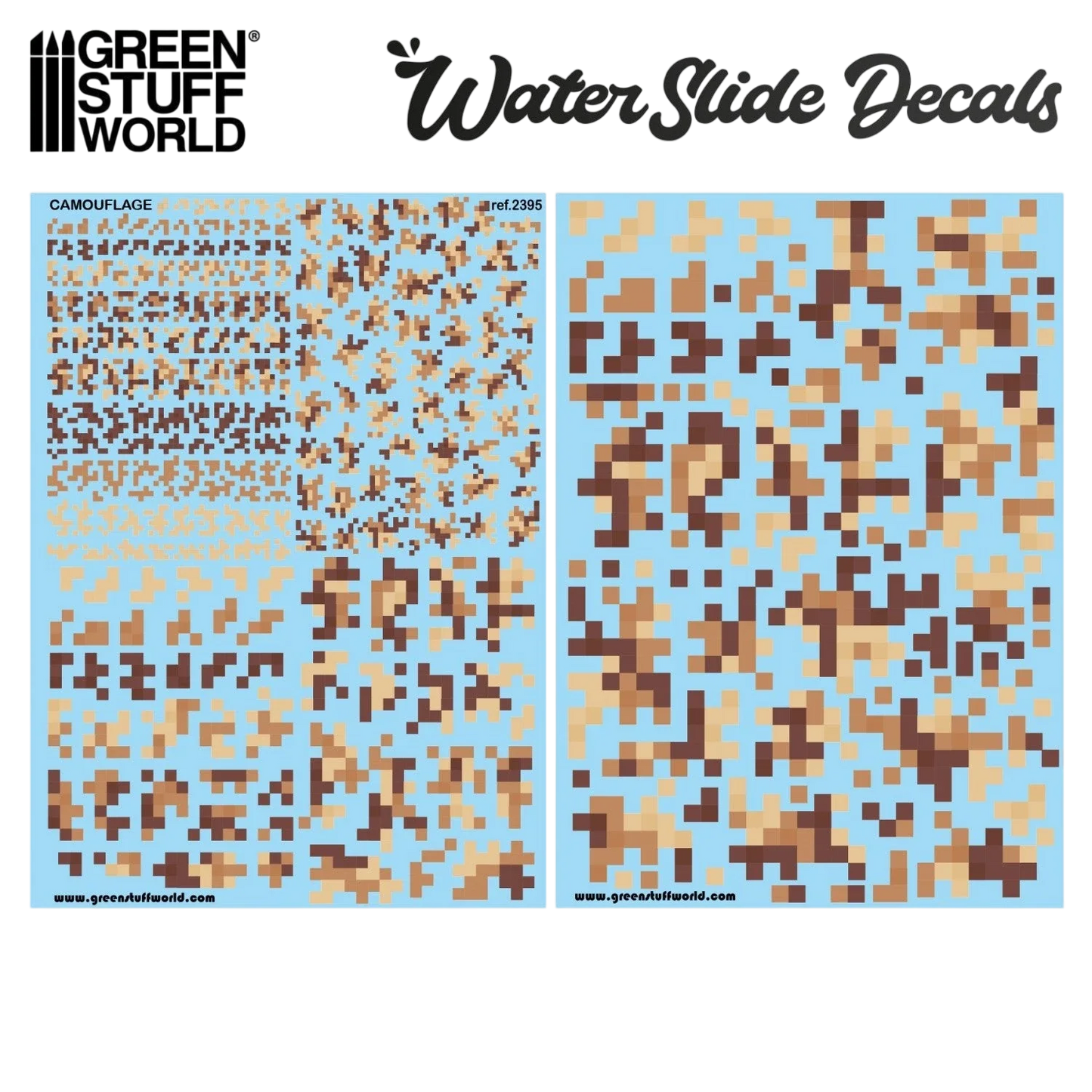 Green Stuff World Waterslide Decals - Digital Desert Camo - Wargaming and Modeling
