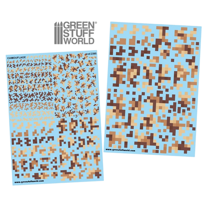 Green Stuff World Waterslide Decals - Digital Desert Camo - Wargaming and Modeling