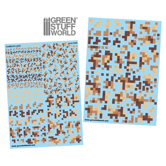 Green Stuff World Waterslide Decals - Digital Desert Camo - Wargaming and Modeling