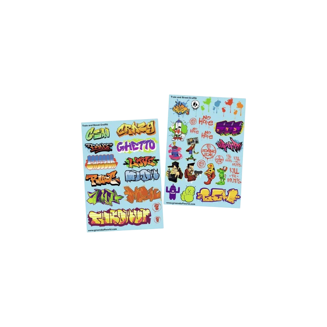 Green Stuff World Waterslide Decals - Train and Graffiti Mix - Wargaming and Modeling