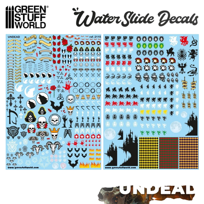Green Stuff World Waterslide Decals - Undead - Wargaming and Modeling