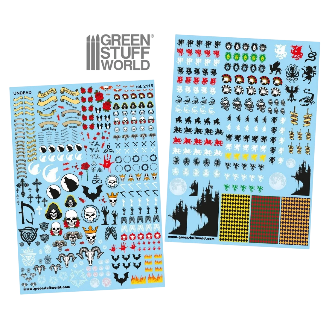 Green Stuff World Waterslide Decals - Undead - Wargaming and Modeling